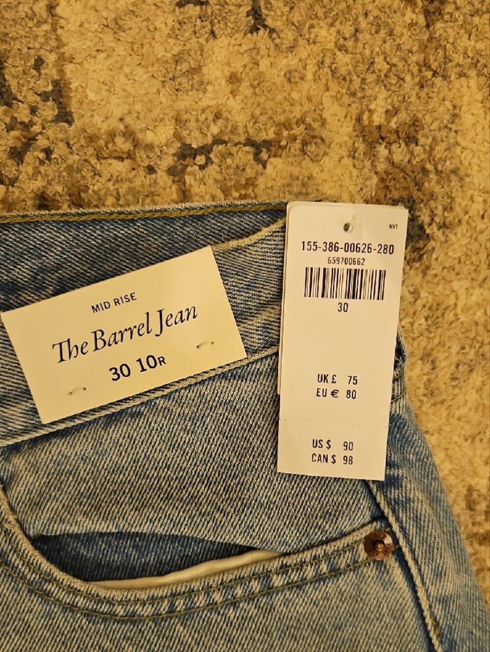 Abercrombie & Fitch Light Blue Wide-Leg Flare Jeans - Picture 2 of 4